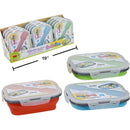 Snak-Pac Envase De Comida De Silicona De 1 Lt Con Cubiertos, Plegable (Colores Variados Al Azar)