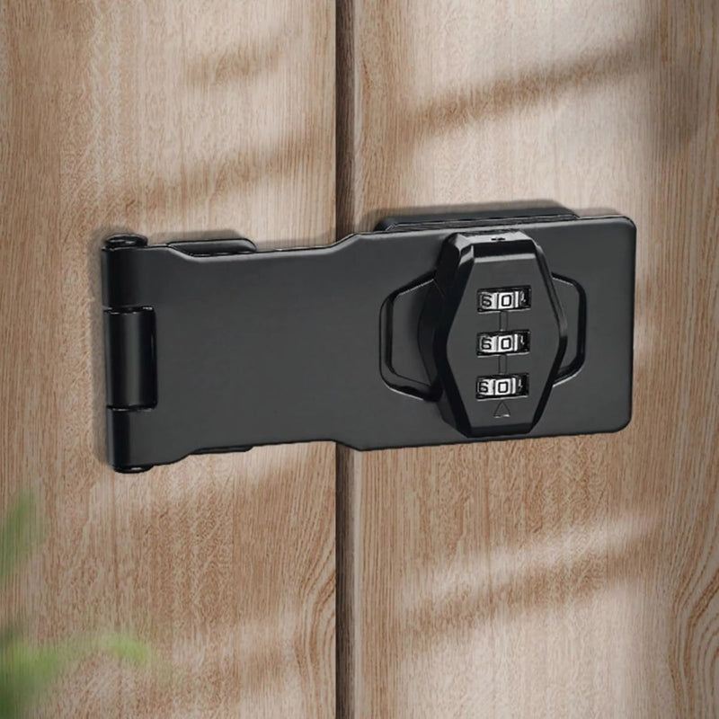 Cerradura aldaba de Combinación de 4 Pulgadas. Cerrojo con Código Numérico para Puertas y Armarios.