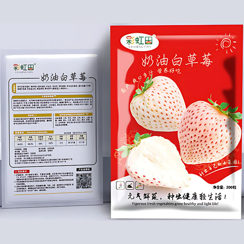 Semillas de Fresa Blanca 200 semillas. Pack de semillas de Frutilla Pinberry para Sembrar Ideal para Jardinería y Huertos.