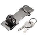 Aldaba con Cerrojo de Seguridad 3". Cerradura con llave para Puertas y Armarios.