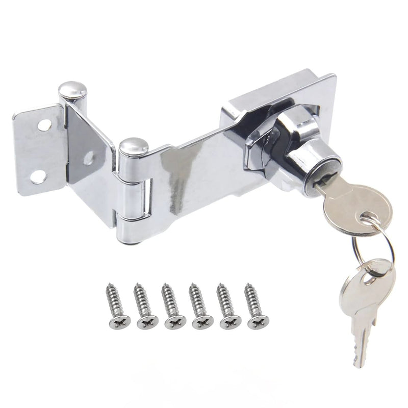 Cerrojo con Cerradura y Llave para Puertas y Cajones.  Cerradura de gabinete de doble bisagra.tipo aldaba