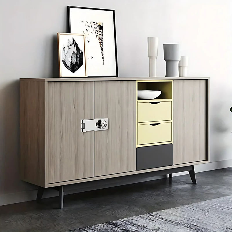 Cerrojo con Cerradura y Llave para Puertas y Cajones.  Cerradura de gabinete de doble bisagra.tipo aldaba