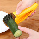 Rebanador Cortador manual de banana, pepinos Frutas y Verduras. Color amarillo.