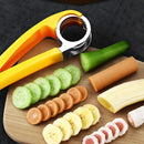Rebanador Cortador manual de banana, pepinos Frutas y Verduras. Color amarillo.