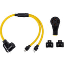 Adaptador eléctrico 2 puertos 5-15P 120V 15 amp a 14-50R 120/240V 30 Amp