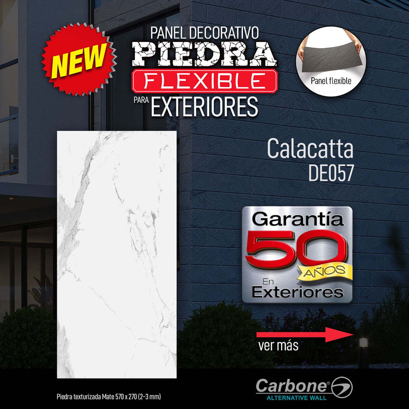 Piedra Flexible Calacatta Panel 570 X 270 Mm (2.5 - 3.3Mm) 30 Pc/ Box (4.62M2)