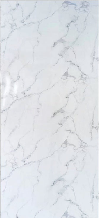 Panel Decorativo Mármol PVC  1.22m x 2.80m x 3mm Cuarzo Blanco (Línea económica)