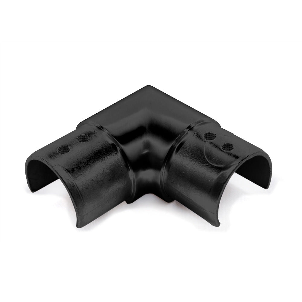 Codo de 90° Negro para corremano ranurado de 42,4mm AISI316.