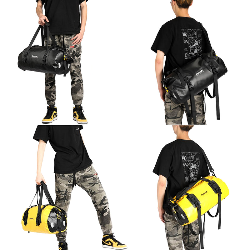 Bolso para motocicleta Rhinowalk 100% impermeable de 65L de capacidad.