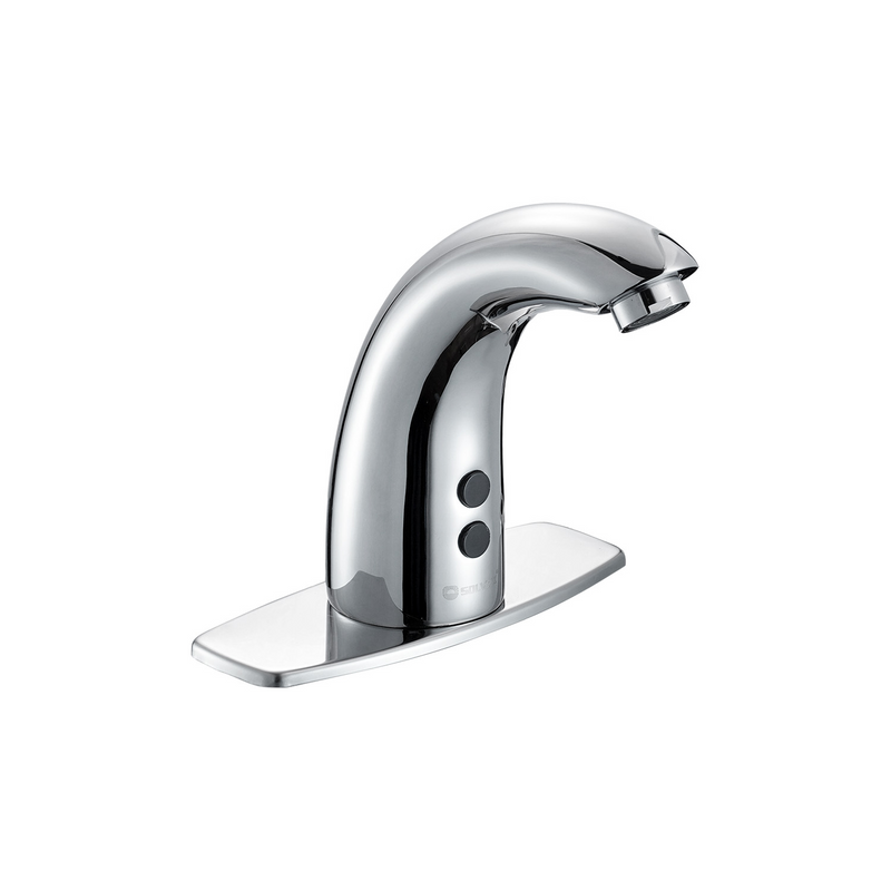 Grifo Automático con Sensor para Lavamanos. Pluma Llave Monomando de Latón con Acabado Cromado. Funciona con Baterías o Conexión Eléctrica.