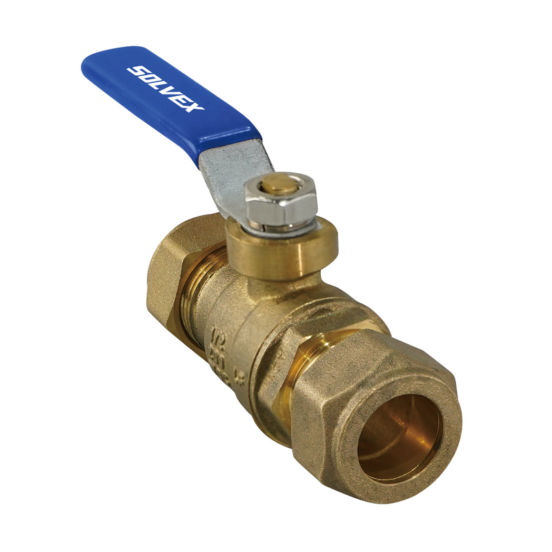 Válvula De Bola Con Casquillo 20 mm (1/2") De Latón Con Manija Metálica. Para Agua, Aceite Y Gas (WOG).