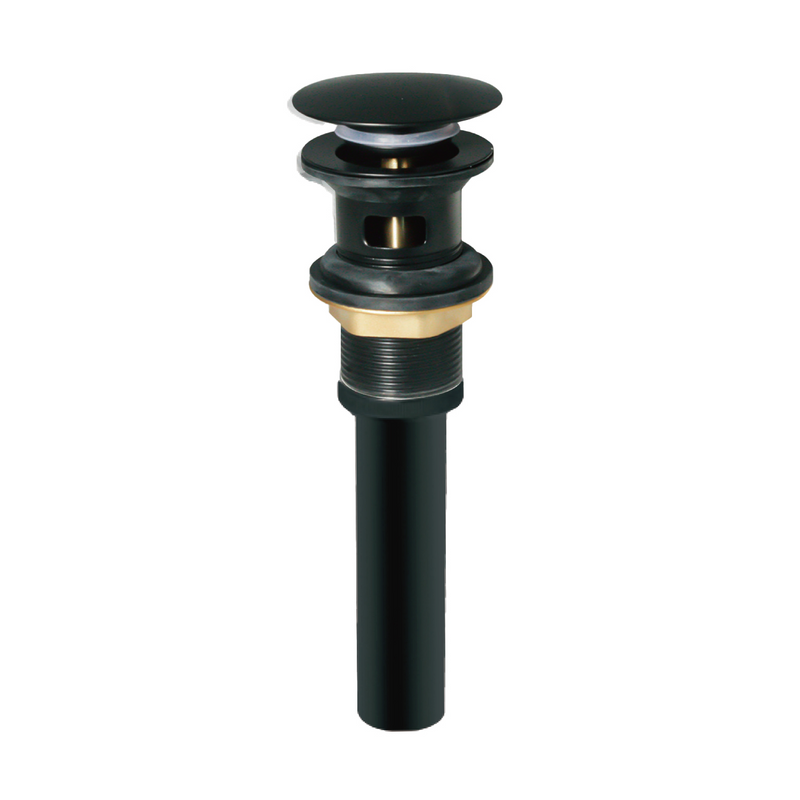 Desagüe Para Lavamanos 1 1/4" Acero Inoxidable Con Rebosadero. Drenaje para fregador y tina. Color negro.