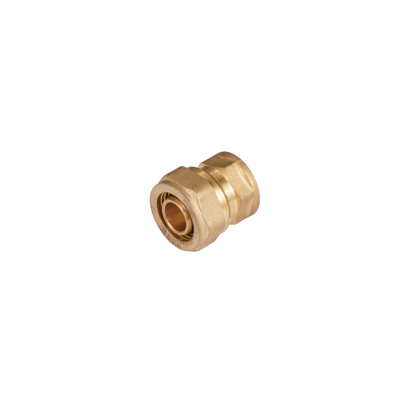 Conector De Compresión Roscado Hembra 1/2" (16 mm x H1/2") En Latón. Unión Para Agua y Gas.
