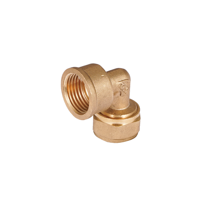 Codo De Compresión 90° 1/2" En Latón. Rosca Hembra (16 mm x H1/2") Conector Para Agua Y Gas.