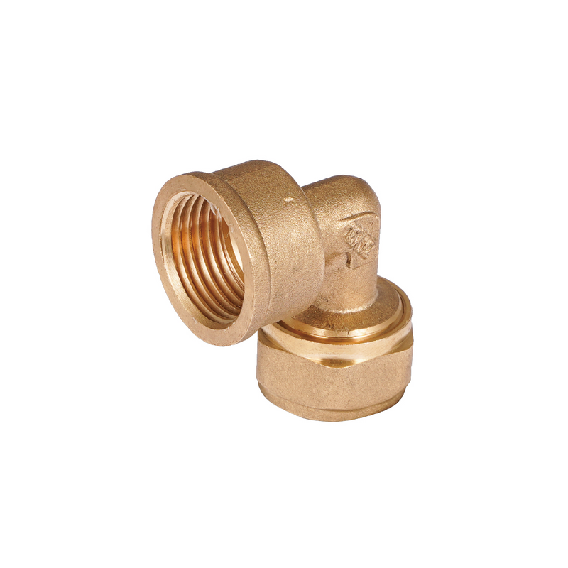 Codo De Compresión 90° 3/4" En Latón. Rosca Hembra (20 mm x H3/4") Conector Para Agua Y Gas.