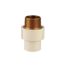 Adaptador CPVC Macho 1/2" con Inserto de Cobre. Conector Final Roscado para Agua Caliente y Fría.
