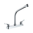 Llave Mezcladora 8" Para fregador de Cocina. Grifo pluma de latón con manerales de zinc y tubo de acero inoxidable.