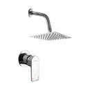 Ducha Empotrable con Mezcladora Monomando Ovalada y Regadera de 6” Tipo Lluvia. Diseño Moderno con Acabado Cromado Brillante.