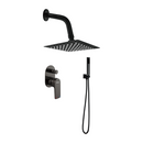 Ducha Empotrable con Mezcladora Monomando de 2 Funciones, Regadera de 6” y Ducha Teléfono. Diseño en color negro.