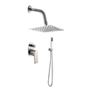 Ducha Empotrable con Mezcladora Monomando de 2 Funciones, Regadera de 6” y Ducha Teléfono. Diseño Moderno Cromado.