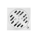 Drenaje De Piso Cuadrado 4". Desagüe Cromado Brillante con Función Antiolor.