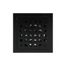 Drenaje Cuadrado 4" Para Ducha. Desagüe De Piso En Acero Inoxidable 10x10 cm. Color negro.