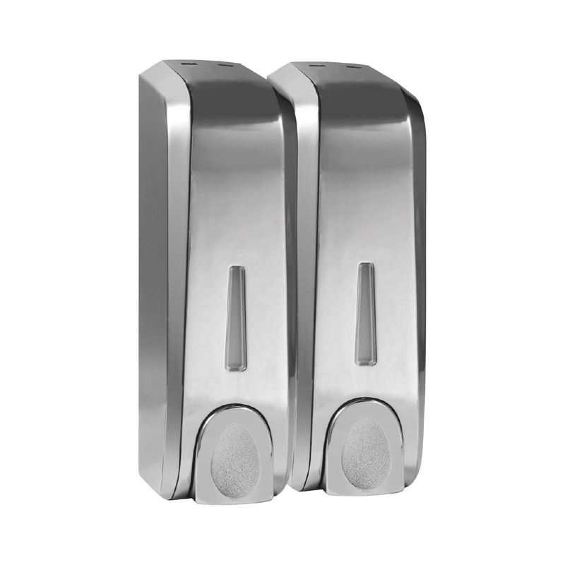 Dispensador de Jabón líquido Doble 2x300ml para Pared. Recargable para Baño y Cocina.