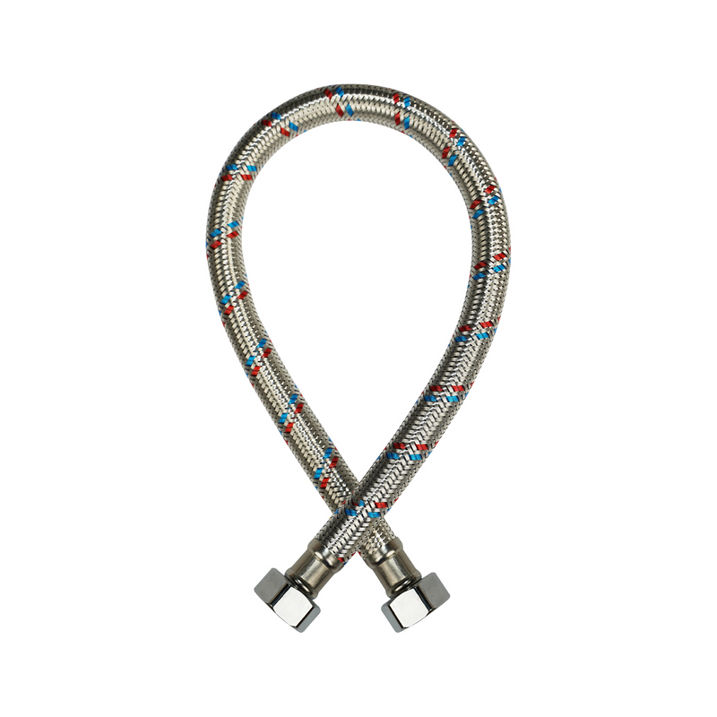 Manguera Flexible Para Boiler 60Cm. Tubo de Abasto Trenzado en Acero Inoxidable Para Calentadores H3/4" x H3/4".