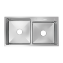 fregador de Cocina Empotrable con Doble Tina 85x46x22cm. Acero Inoxidable. Color negro.