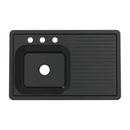 fregador de Cocina Empotrable 80x50x15cm. Acero Inoxidable. Color Negro.