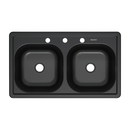 fregador de Cocina Empotrable con Doble Tina 84x48x15cm. Acero Inoxidable. Color Negro.