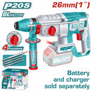 Taladro Rotomartillo inalámbrico 20v  Motor sin escobillas. Perforación en concreto:26mm. Sin batería ni cargador.
