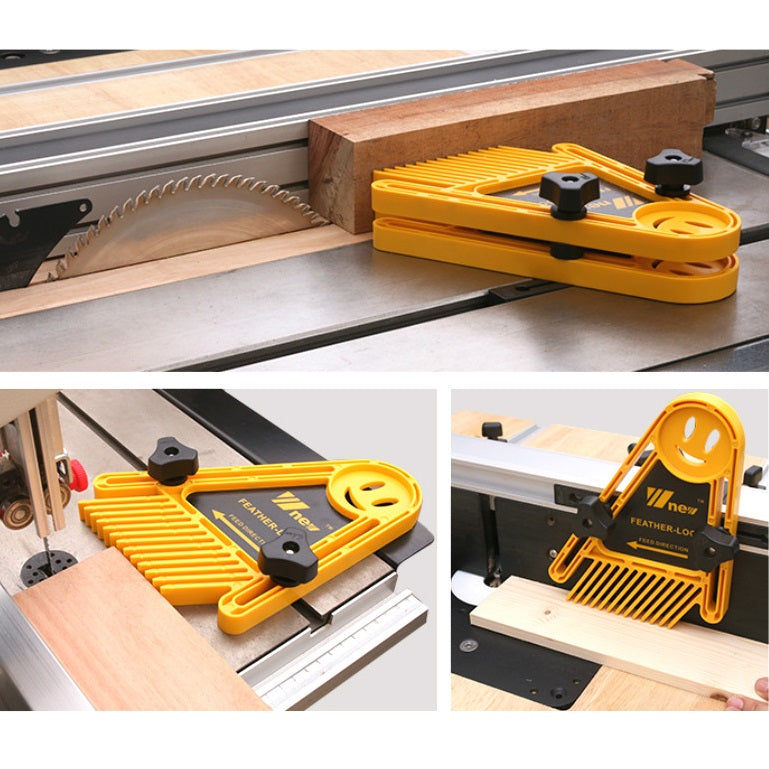 Seguro anti reversa multiusos para cortes de carpintería