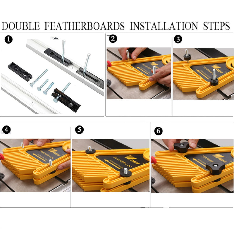 Seguro anti reversa multiusos para cortes de carpintería