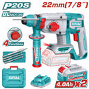 Taladro Rotomartillo inalámbrico 20v.  Motor sin escobillas. Perforación en concreto:22mm. Incluye batería y cargador.