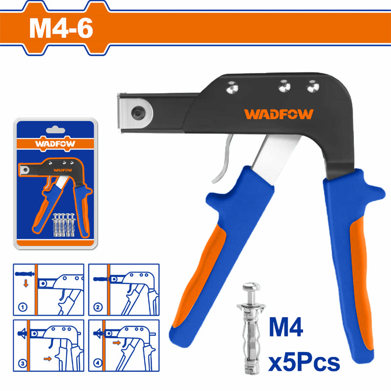 Alicate para Tacos de Expansión Paredes Huecas con 5 Anclajes M4-M6 Mango suave. Ideal con Gypsum.