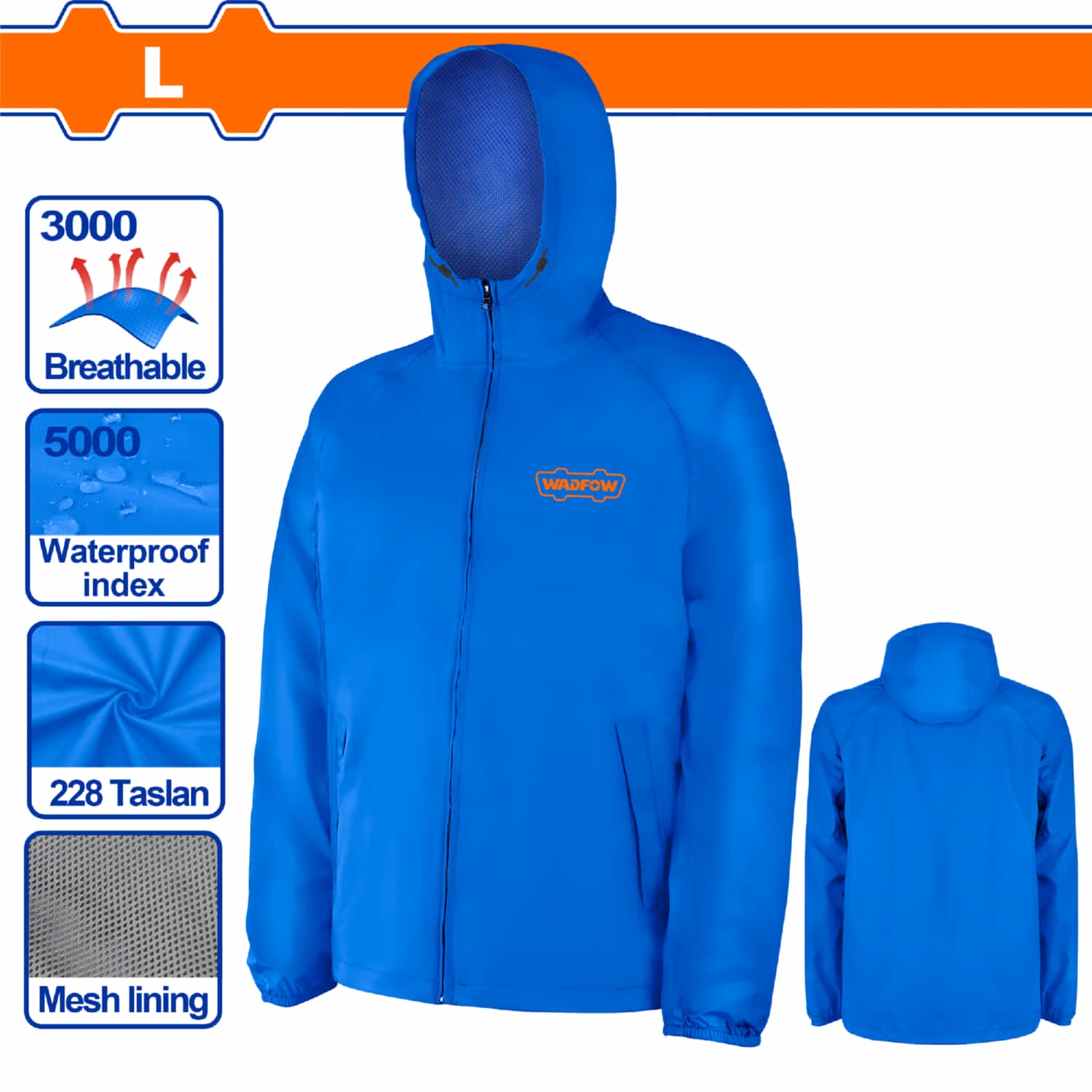 Chaqueta Cortavientos Talla L Material: Taslan 228 con forro de malla Transpirable. Waterproof. Jacket para Motorizado.
