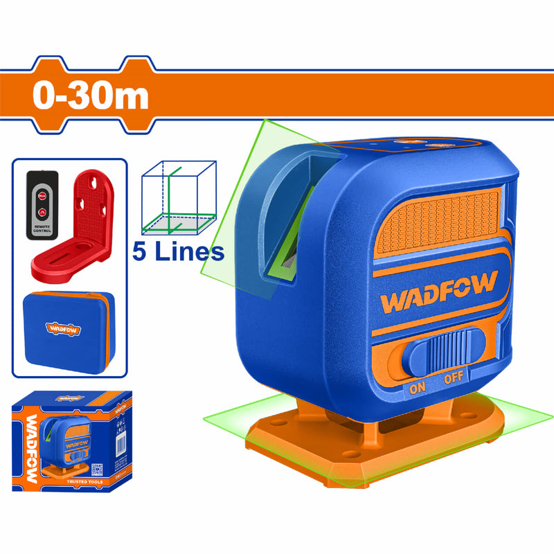 Nivel de Laser Autonivelante Verde. Rango:0~30m.1 línea horizontal de 360° y 1 vertical. Precisión de las líneas: ±2mm a 5m