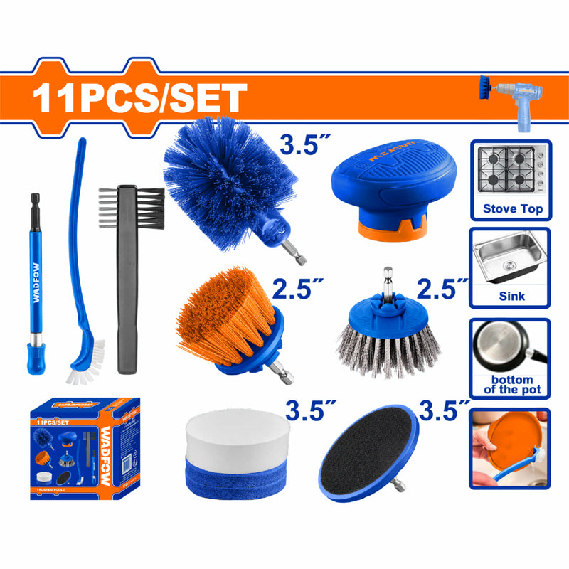 Cepillos de Limpieza para Cocina. Incluye: Almohadillas, Esponjas y accesorios. Set 11 pzas.