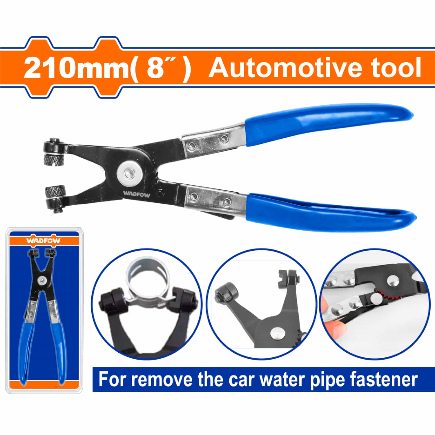 Pinza Abrazadera Mangueras 8" Mordazas Giratorias A3 Sujeción firme Herramienta Automotriz