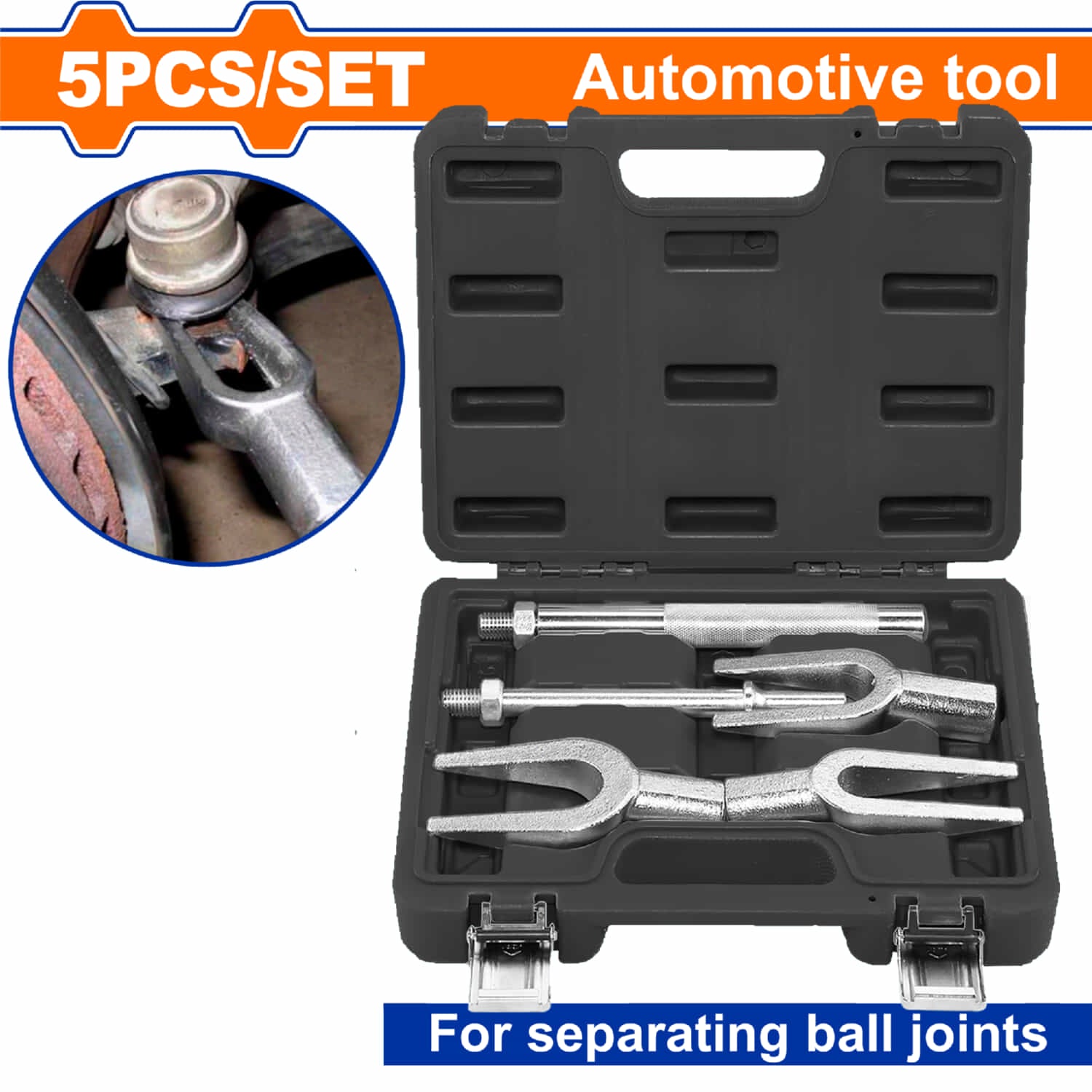 Separador de Rótula Horquilla, Bielas, Mordazas. Acero al Carbono. Set de 5 pzas