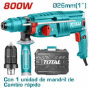 Rotomartillo SDS PLUS 800W, 110V-120V~60Hz, 0-4000bpm, 2.5J, 0-1100 rpm.