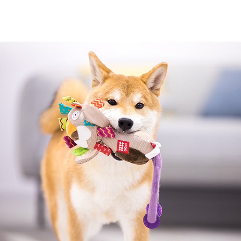 Peluche Elefante de tela con cuerda para mascota