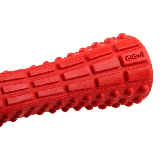 Juguete macizo de caucho rojo para mascotas M