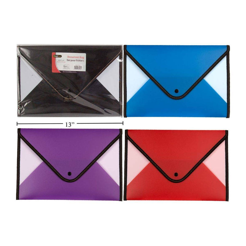 Bolsa Plástico Para Documentos Tam. Carta Solapa Abotonada (1Pza)(Colores Variados Al Azar)