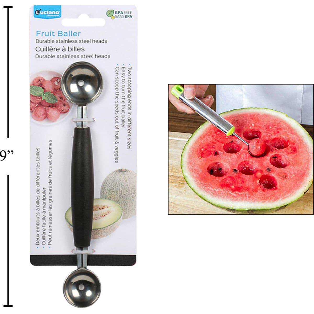 Luciano 7.25 "L Cortador De Frutas En Bolas Redondas, Tarjeta Para Empatar