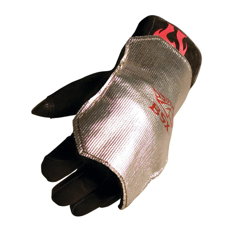 Almohadilla para guante de soldadura con protección de calor.