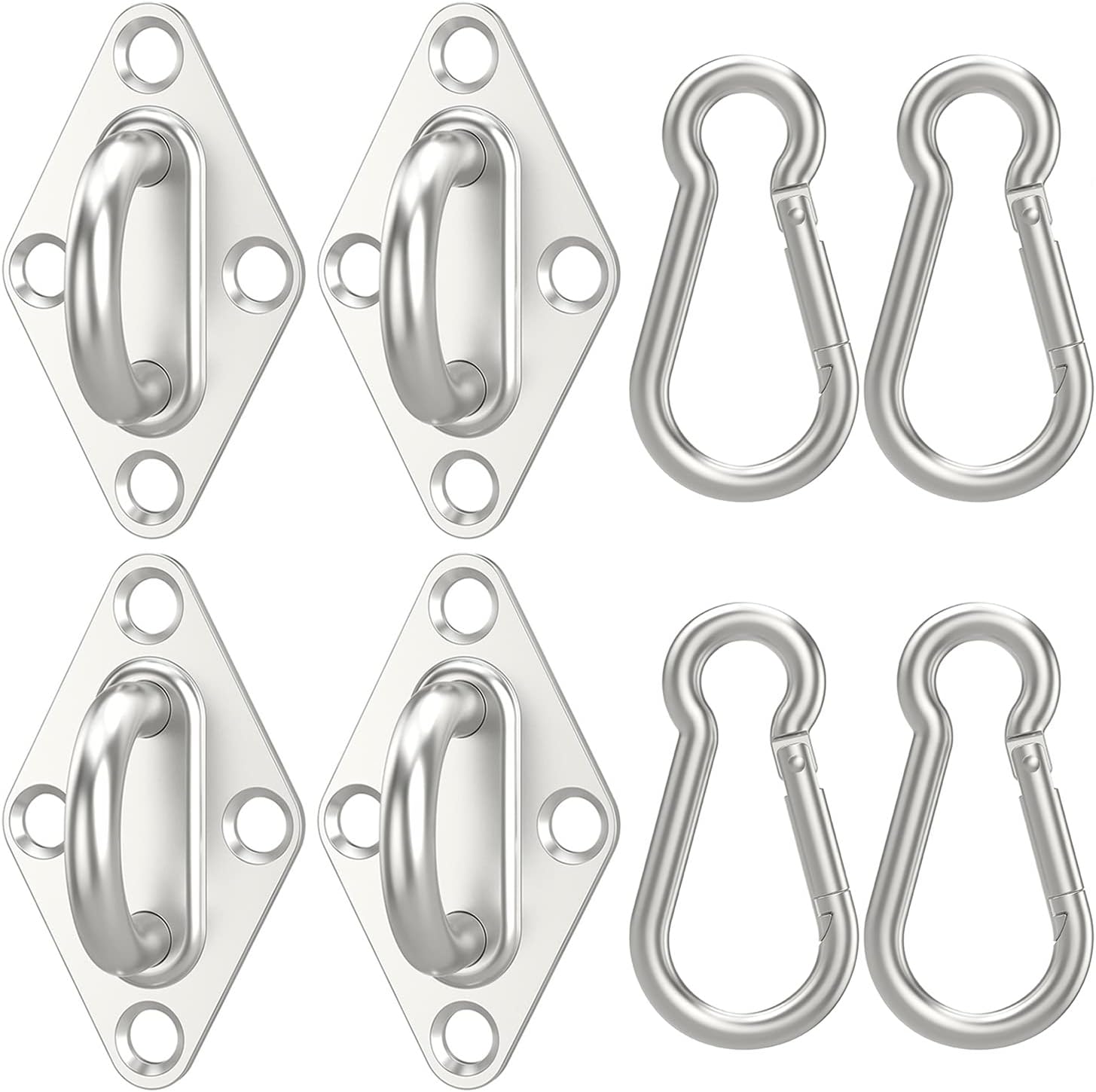 Kit De Ganchos Para Hamacas Amerigo – Acero Inoxidable, Soporta 300 Kg, Incluye Mosquetones Y Tornillos Para Pared O Techo
