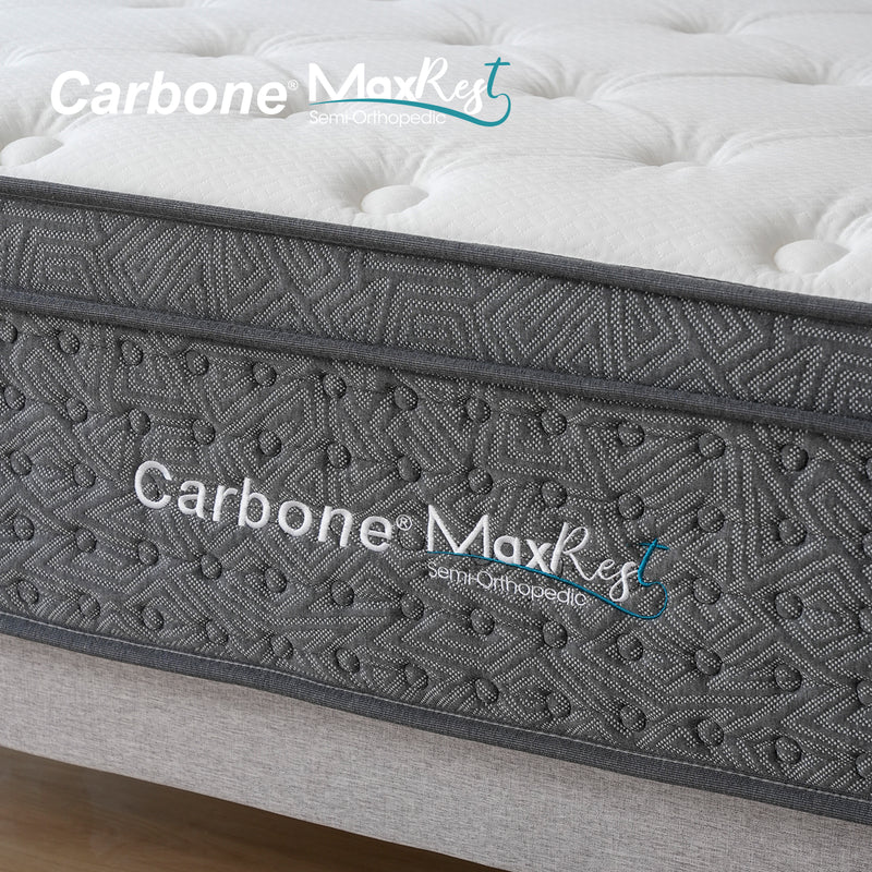 Colchones Semi Ortopédicos Empacados al Vacío Max Rest con Resortes, 35cm Espesor (14") Alta calidad Eco Comfort. Anti Acaros