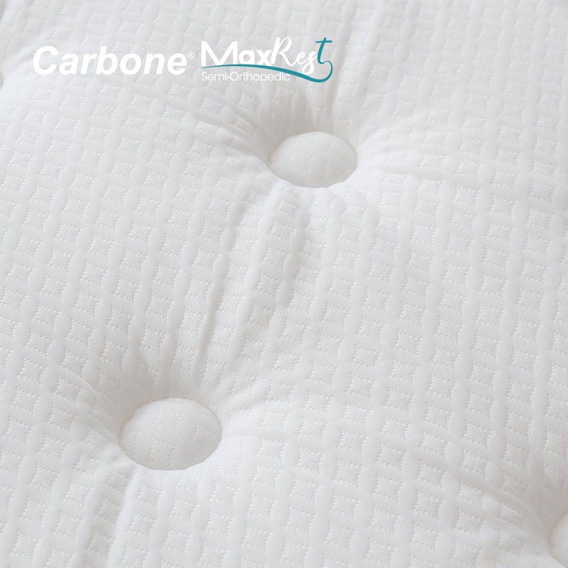 Colchones Semi Ortopédicos Empacados al Vacío Max Rest con Resortes, 35cm Espesor (14") Alta calidad Eco Comfort. Anti Acaros